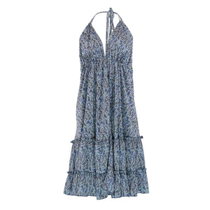 Continue Dolly kjole Paisley Blå