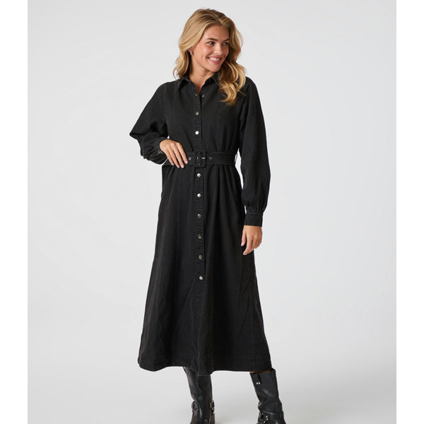 Neo Noir Scarlet Kjole Denim Sort