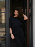 Neo Noir Dray Boxy Smock Tee Navy