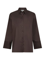 Neo Noir Dita Poplin Skjorte Chocolate Brown