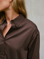 Neo Noir Dita Poplin Skjorte Chocolate Brown