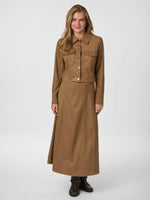 Neo Noir Raya nederdel Fake Ruskind  Cognac