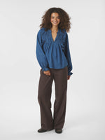 Neo Noir Janis Bluse Denim Blå