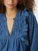 Neo Noir Janis Bluse Denim Blå