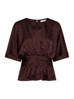 Neo Noir Annegret Sateen Bluse Burgundy