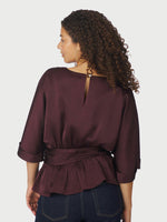Neo Noir Annegret Sateen Bluse Burgundy