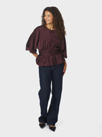 Neo Noir Annegret Sateen Bluse Burgundy