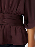 Neo Noir Annegret Sateen Bluse Burgundy