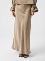 Neo Noir Viso Heavy Sateen Bedaz Nederdel Taupe