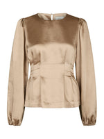 Neo Noir Vanya Crushed Sateen Bluse Guld