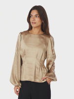 Neo Noir Vanya Crushed Sateen Bluse Guld