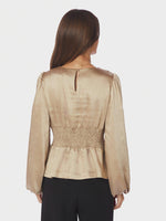 Neo Noir Vanya Crushed Sateen Bluse Guld