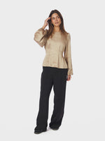 Neo Noir Vanya Crushed Sateen Bluse Guld