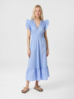 Neo Noir Pollana Poplin Kjole Lyseblå