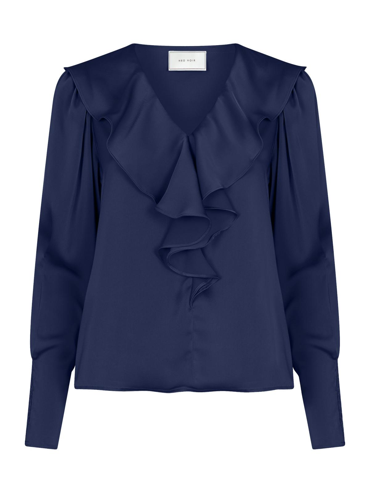 Neo Noir Sandi Sateen bluse - Navy