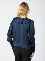 Neo Noir Sandi Sateen bluse - Navy