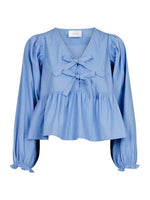 Neo Noir Bessie Poplin Bluse Lyseblå