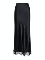 Neo Noir Veroni Satin Lace Skirt Sort