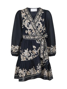 Neo Noir Dorna Printed Voile Kjole Navy