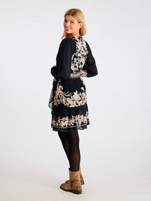 Neo Noir Dorna Printed Voile Kjole Navy