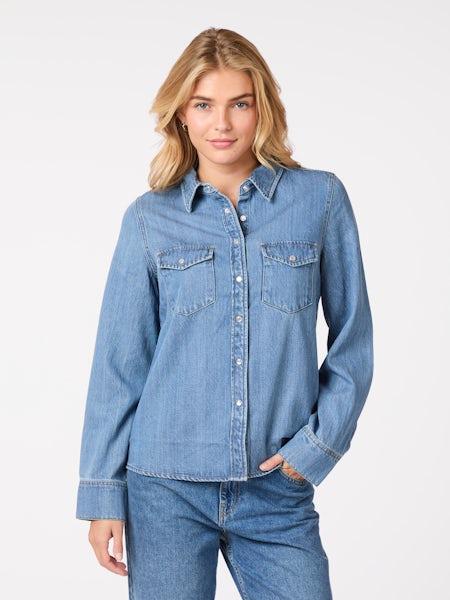 Neo Noir Roger denim skjorte