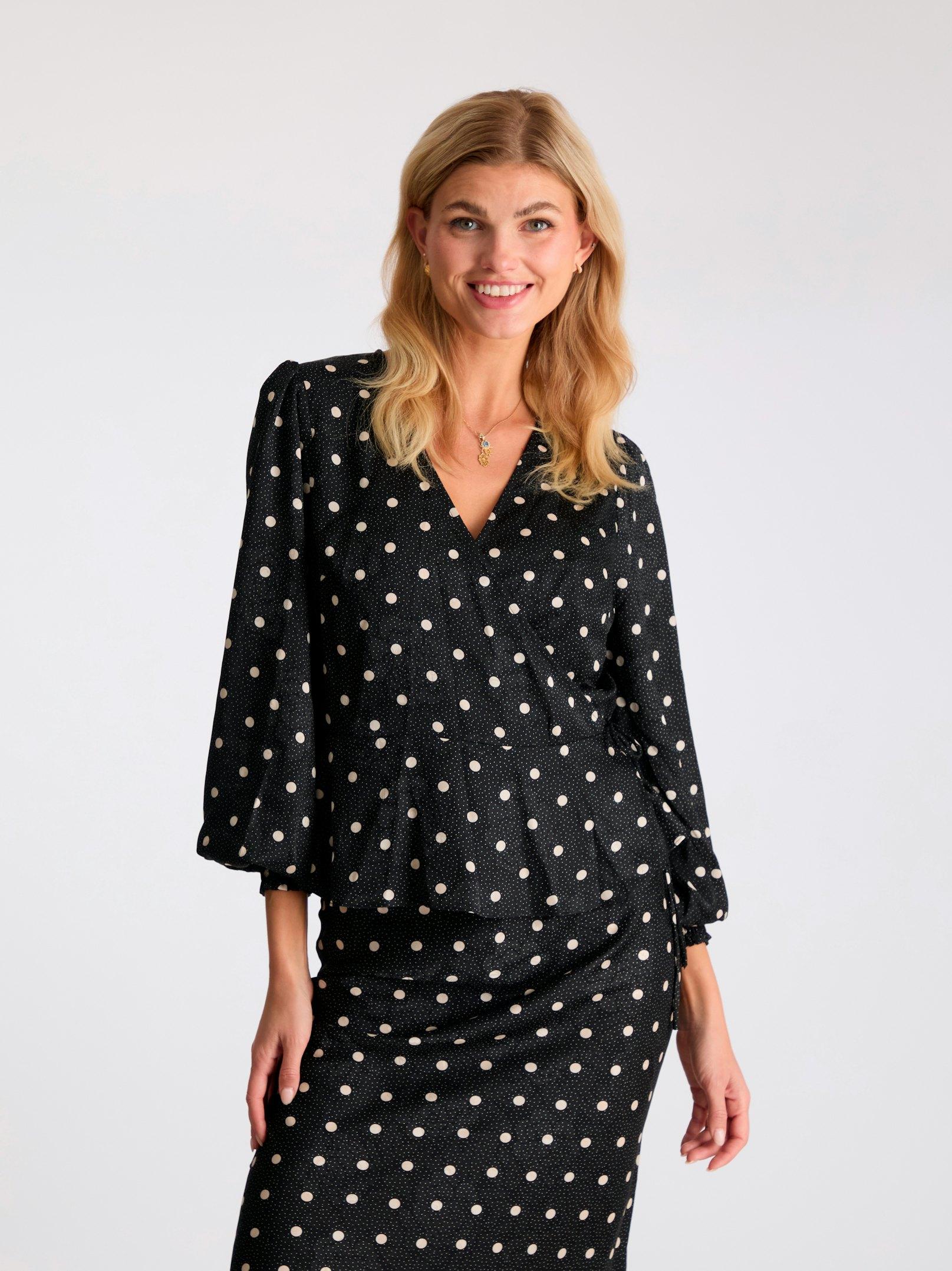 Neo Noir Merry Retro Bluse Prikket