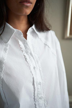 Neo Noir Tilly Poplin Skjorte Hvid