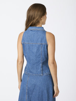 Neo Noir Sylvie Vest Top Denim