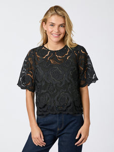 Neo Noir Trisha Big Lace bluse