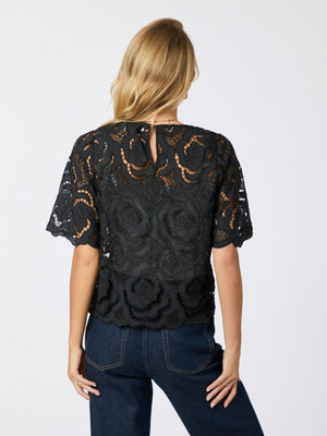 Neo Noir Trisha Big Lace bluse