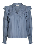 Neo Noir Mauri S Voile Skjorte Støvet Blå