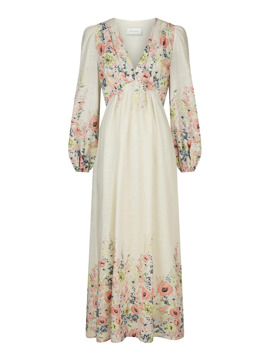 Neo Noir Silfi Flower Print Kjole Creme – Shop altid med rabat! – STUFF ...