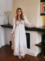 Neo Noir Silfi Flower Print Kjole Creme