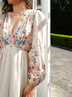 Neo Noir Silfi Flower Print Kjole Creme