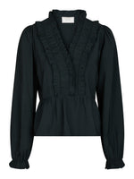 Neo Noir Melfy Bluse Navy