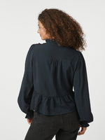 Neo Noir Melfy Bluse Navy