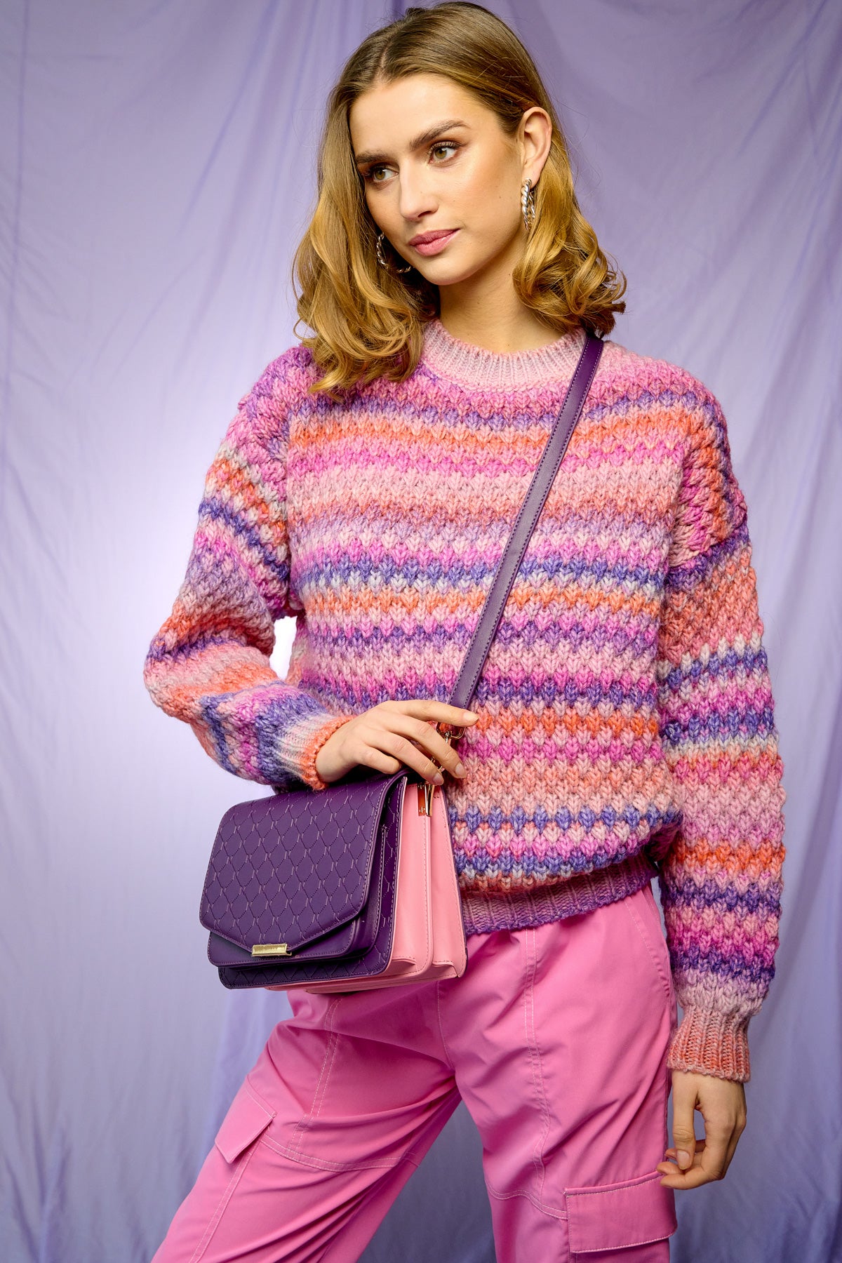 Noella Blanca Compartment Bag Lilla/Rosa