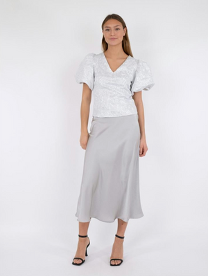 Neo Noir Camia Bluse Sølvmetallic