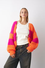 Noella Fora Strikcardigan Pink/Orange