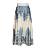 Neo Noir Lenni Paisley Border Nederdel Blå