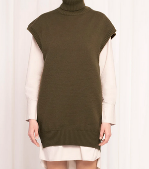 Birgitte Herskind Flanning Vest Mørk Khaki